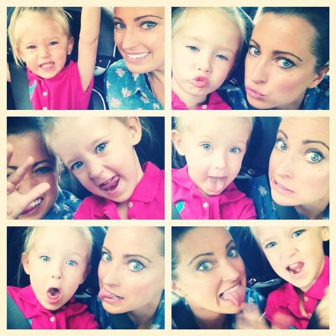 Being silly in the car on the way to Aunt Dawn's!